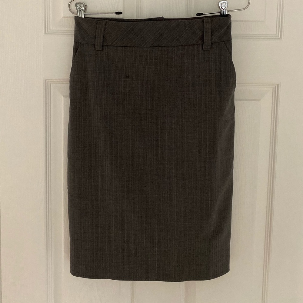 BR | Charcoal Pinstripe Pencil Skirt